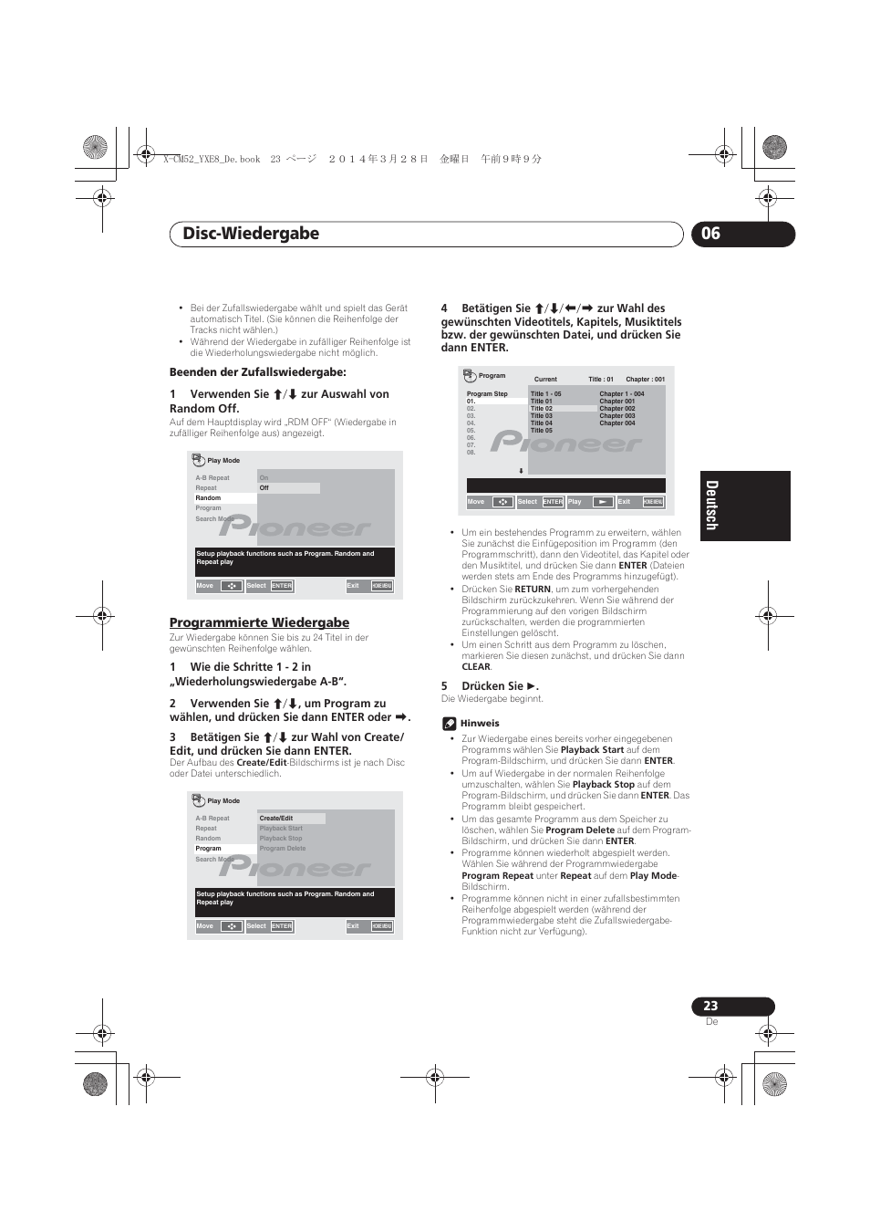 Programmierte wiedergabe, Disc-wiedergabe 06 | Pioneer X-CM52BT-W User Manual | Page 111 / 268
