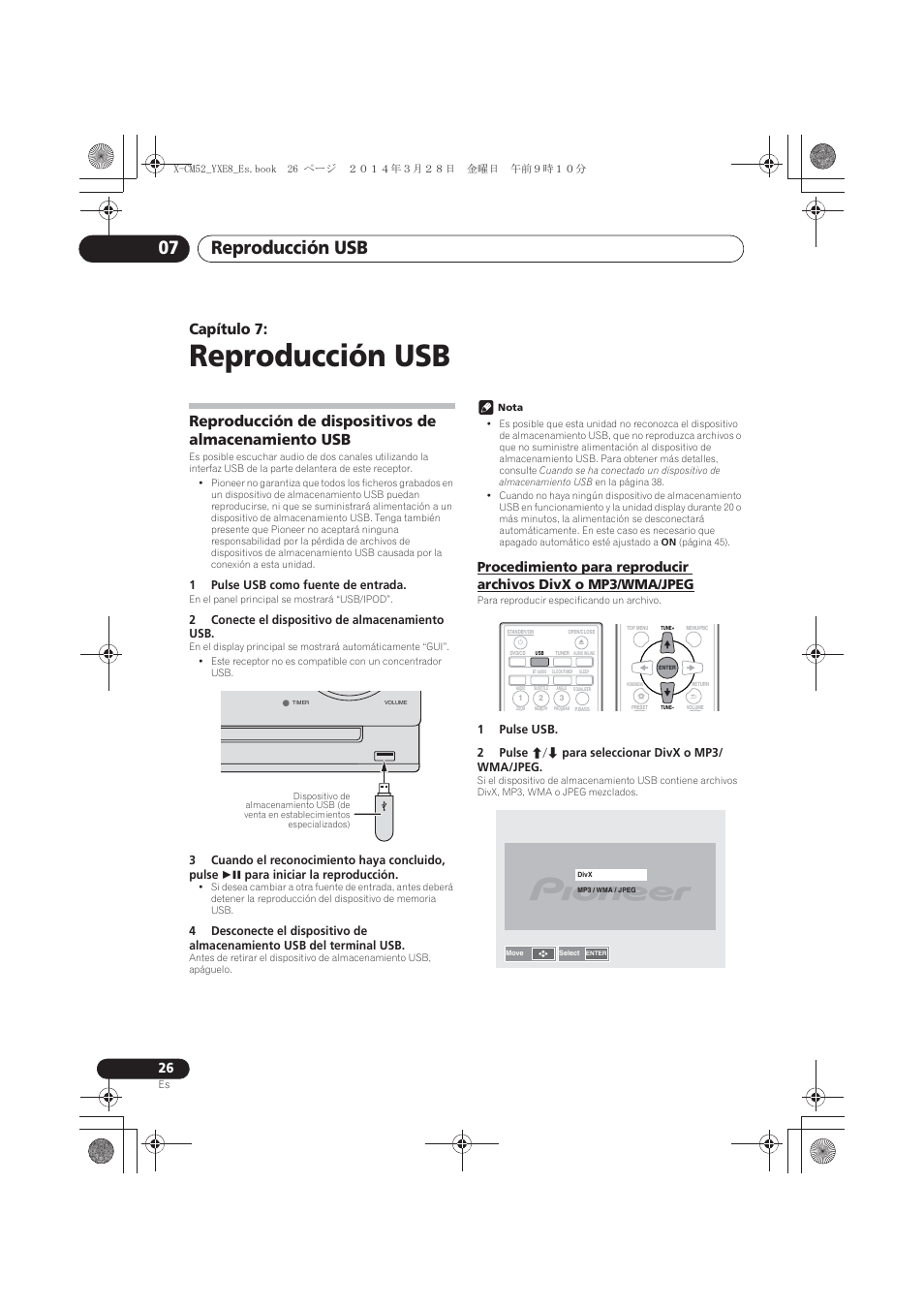 07 reproducción usb, Reproducción de dispositivos de almacenamiento usb, Jpeg | Reproducción usb, Reproducción usb 07, Capítulo 7 | Pioneer X-CM52BT-W User Manual | Page 246 / 268