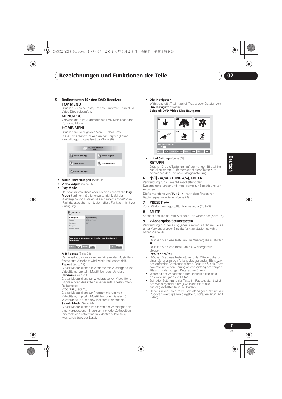 Bezeichnungen und funktionen der teile 02 | Pioneer X-CM52BT-W User Manual | Page 95 / 268