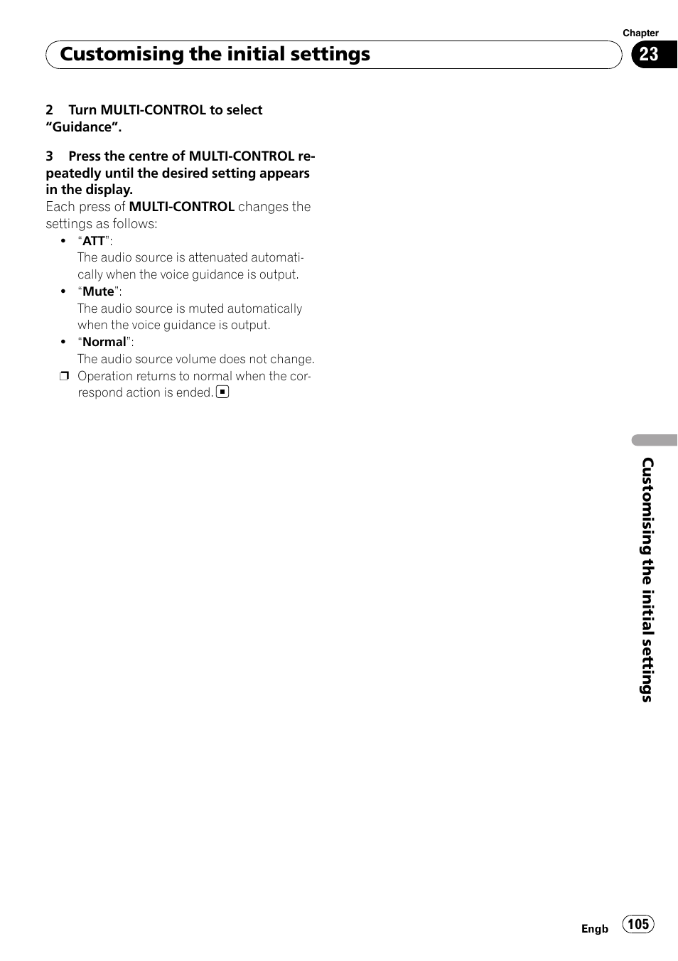Customising the initial settings | Pioneer AVIC-F310BT User Manual | Page 105 / 137