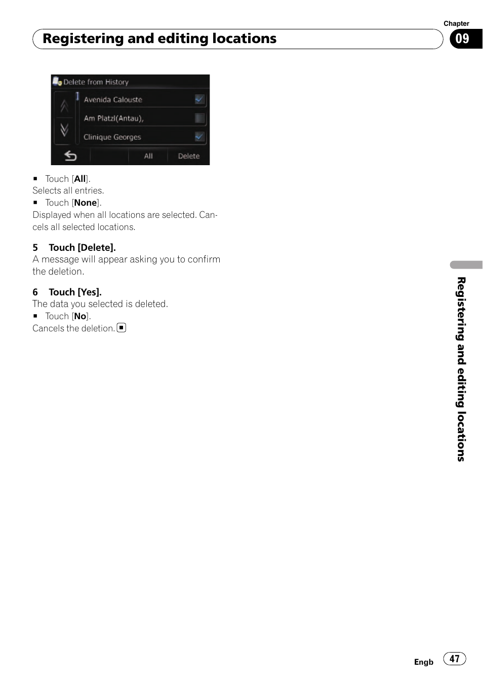 Registering and editing locations | Pioneer AVIC-F310BT User Manual | Page 47 / 137