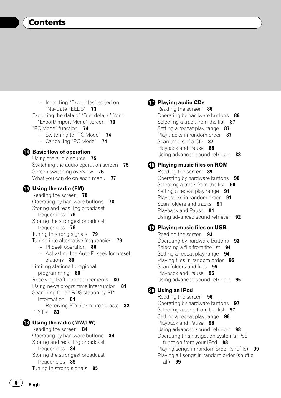 Pioneer AVIC-F310BT User Manual | Page 6 / 137