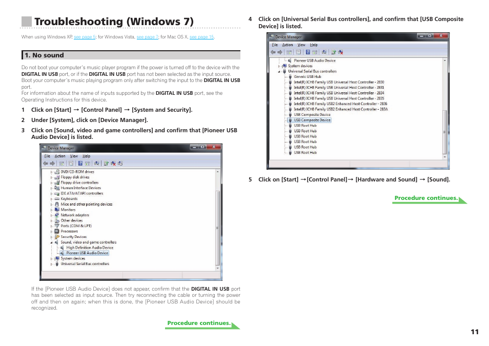 Troubleshooting (windows 7) | Pioneer N-50-K User Manual | Page 11 / 17