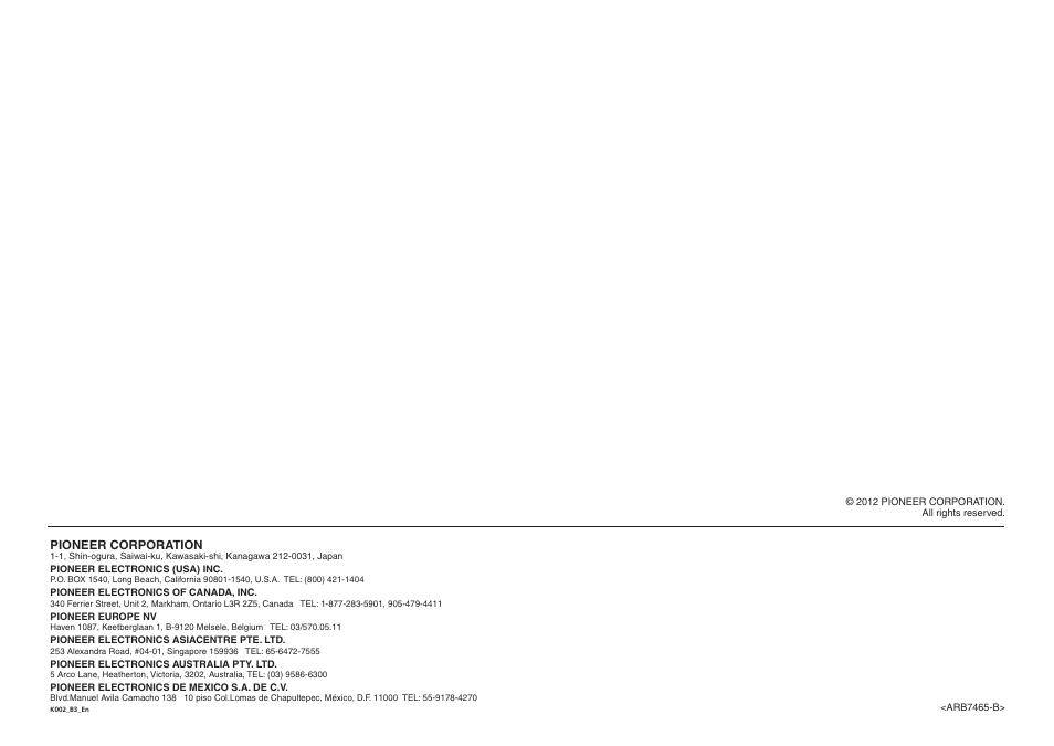 Pioneer N-50-K User Manual | Page 17 / 17