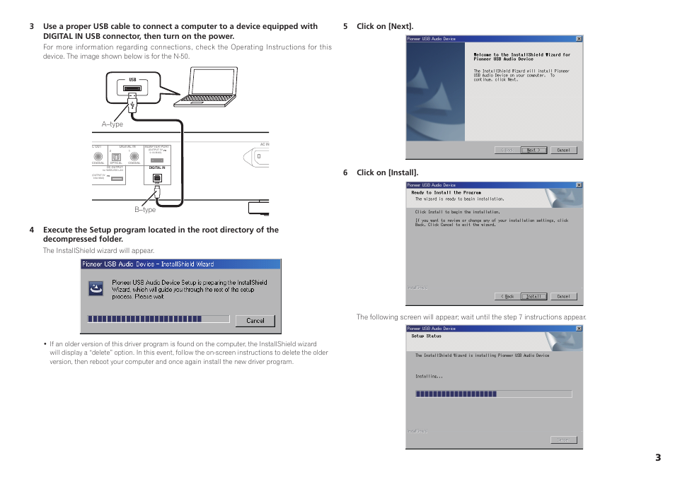 5 click on [next]. 6 click on [install | Pioneer N-50-K User Manual | Page 3 / 17