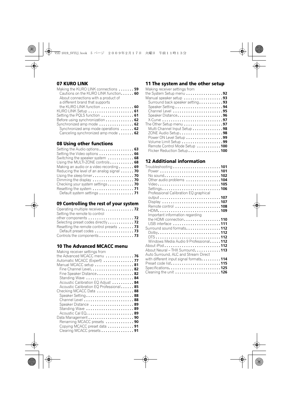 Pioneer VSX-1019AH-K User Manual | Page 5 / 127