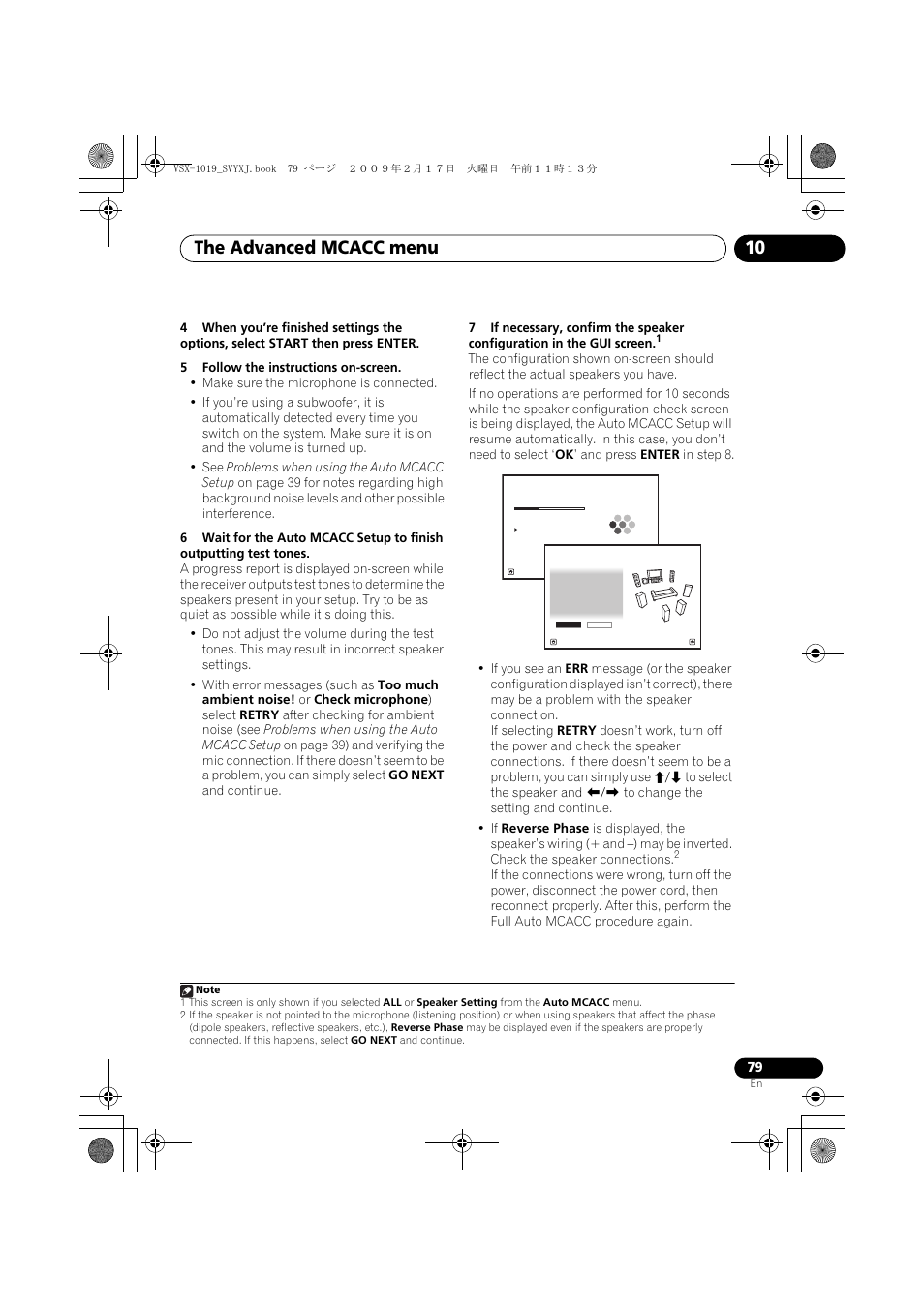 The advanced mcacc menu 10 | Pioneer VSX-1019AH-K User Manual | Page 79 / 127