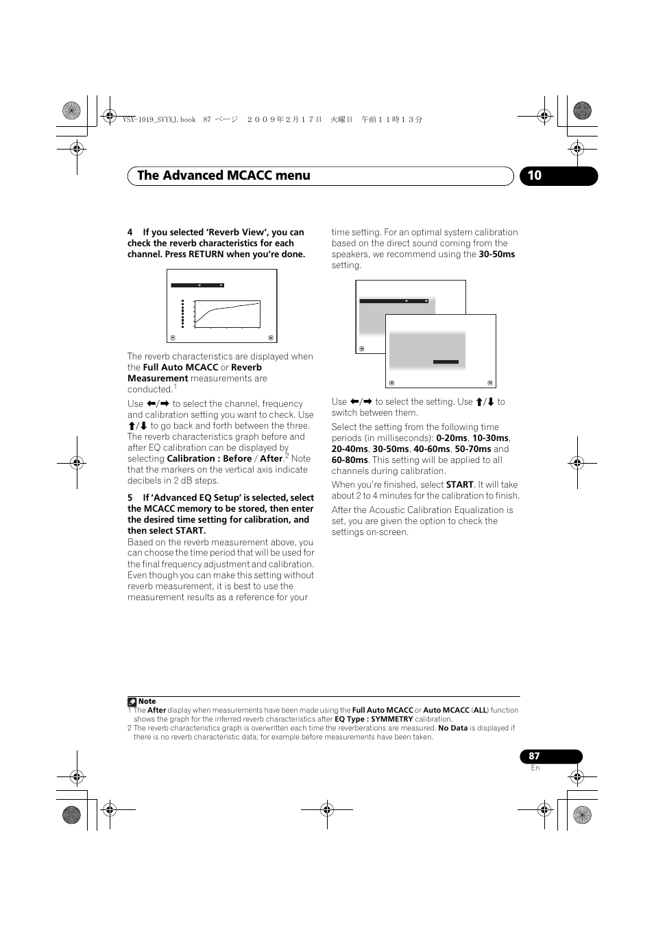 The advanced mcacc menu 10 | Pioneer VSX-1019AH-K User Manual | Page 87 / 127