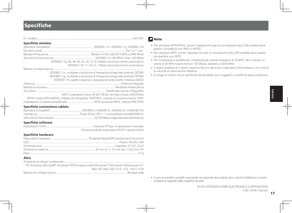 Specifiche | Pioneer SC-LX88-K User Manual | Page 65 / 128