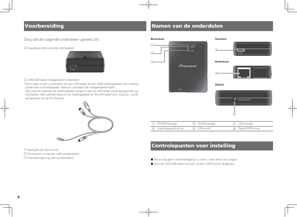 Voorbereiding namen van de onderdelen, Controlepunten voor instelling | Pioneer SC-LX88-K User Manual | Page 68 / 128