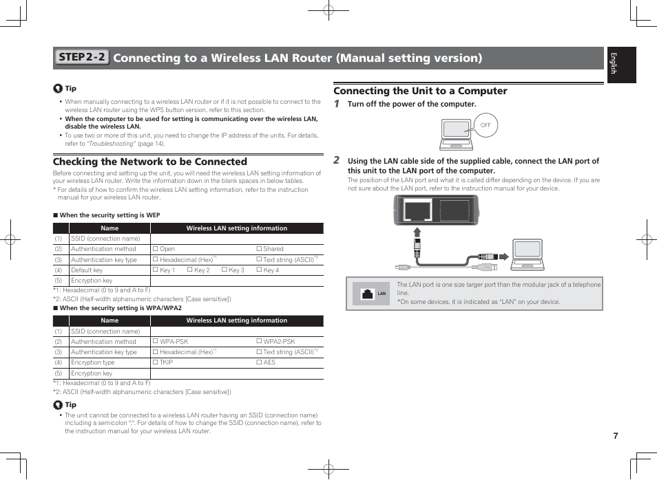 Step 2-2, Checking the network to be connected, Connecting the unit to a computer | Pioneer SC-LX88-K User Manual | Page 7 / 128