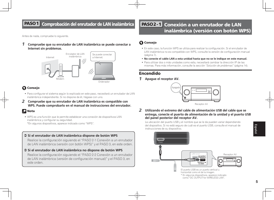 Comprobación del enrutador de lan inalámbrica, Paso 1, Paso 2-1 | Encendido | Pioneer SC-LX88-K User Manual | Page 85 / 128