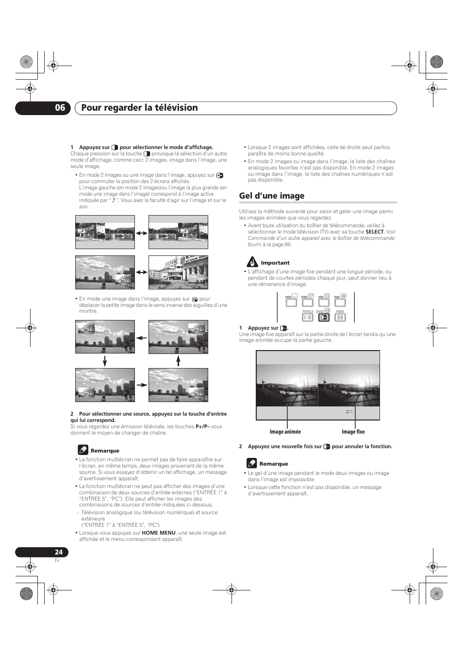 Gel d’une image, Pour regarder la télévision 06 | Pioneer PDP-LX5090 User Manual | Page 114 / 264
