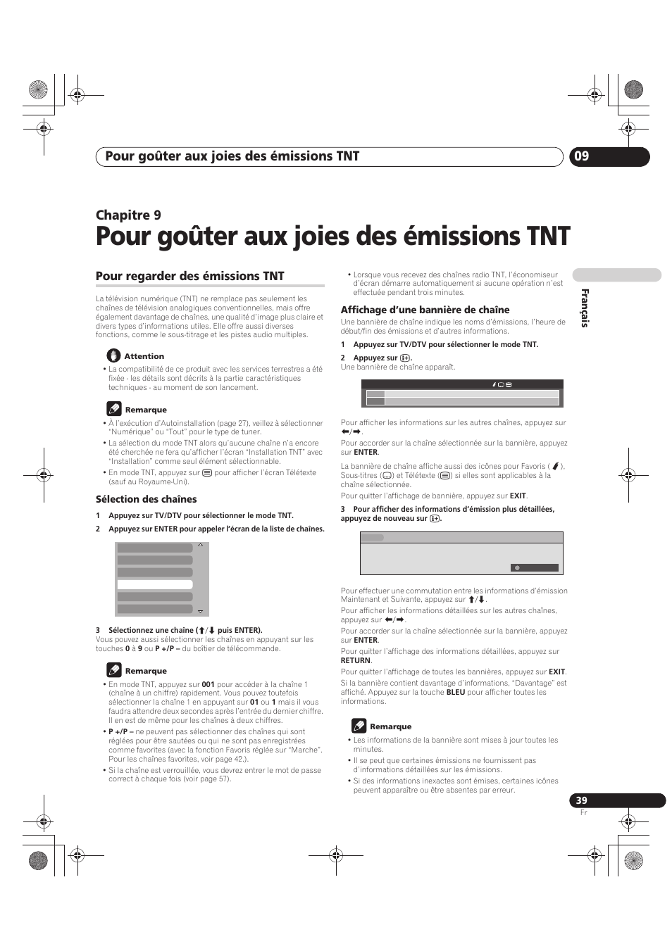 09 pour goûter aux joies des émissions, Pour regarder des émissions tnt, Pour goûter aux joies des émissions tnt | Pour goûter aux joies des émissions tnt 09, Chapitre 9 | Pioneer PDP-LX5090 User Manual | Page 129 / 264