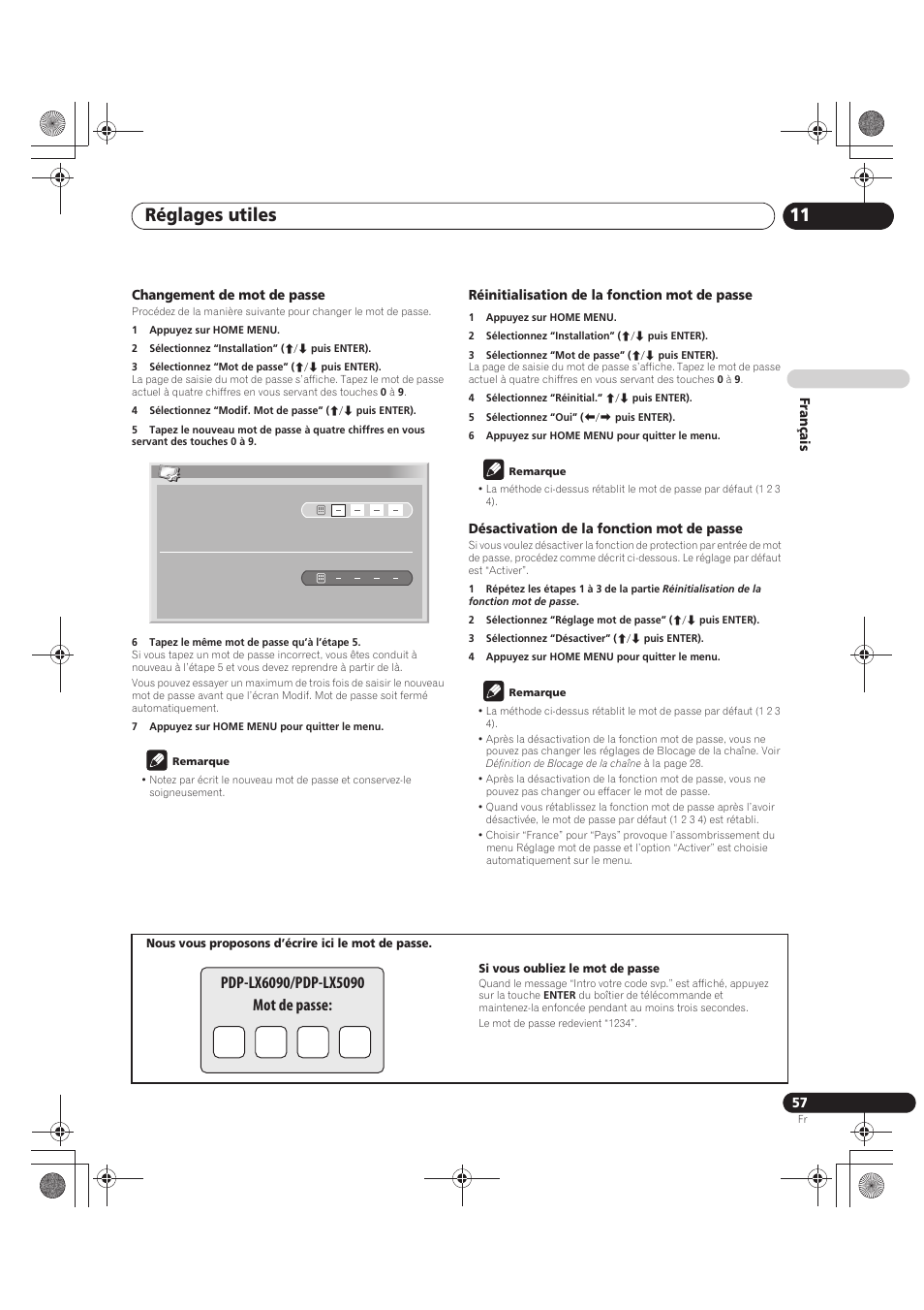 Réglages utiles 11 | Pioneer PDP-LX5090 User Manual | Page 147 / 264