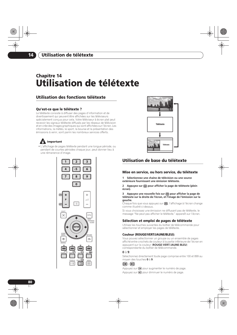 14 utilisation de télétexte, Utilisation de télétexte, Utilisation de télétexte 14 | Chapitre 14, Utilisation des fonctions télétexte, Utilisation de base du télétexte | Pioneer PDP-LX5090 User Manual | Page 170 / 264