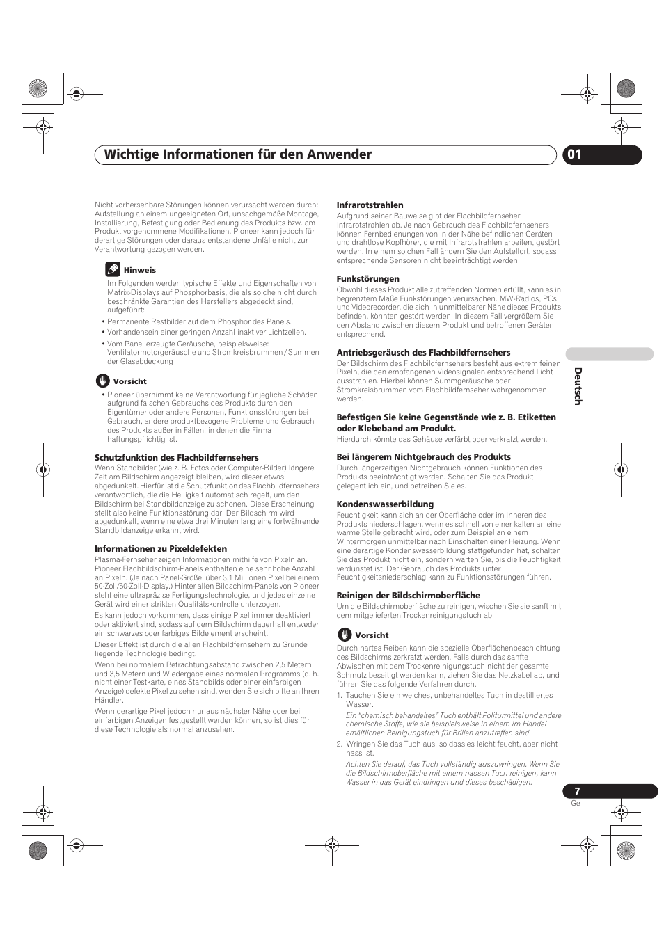 Wichtige informationen für den anwender 01 | Pioneer PDP-LX5090 User Manual | Page 183 / 264
