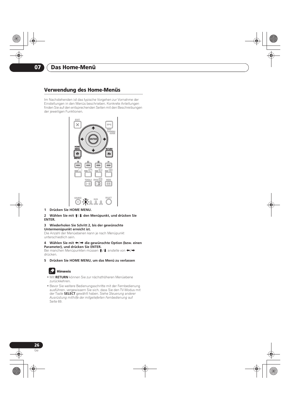 Verwendung des home-menüs, Das home-menü 07 | Pioneer PDP-LX5090 User Manual | Page 202 / 264