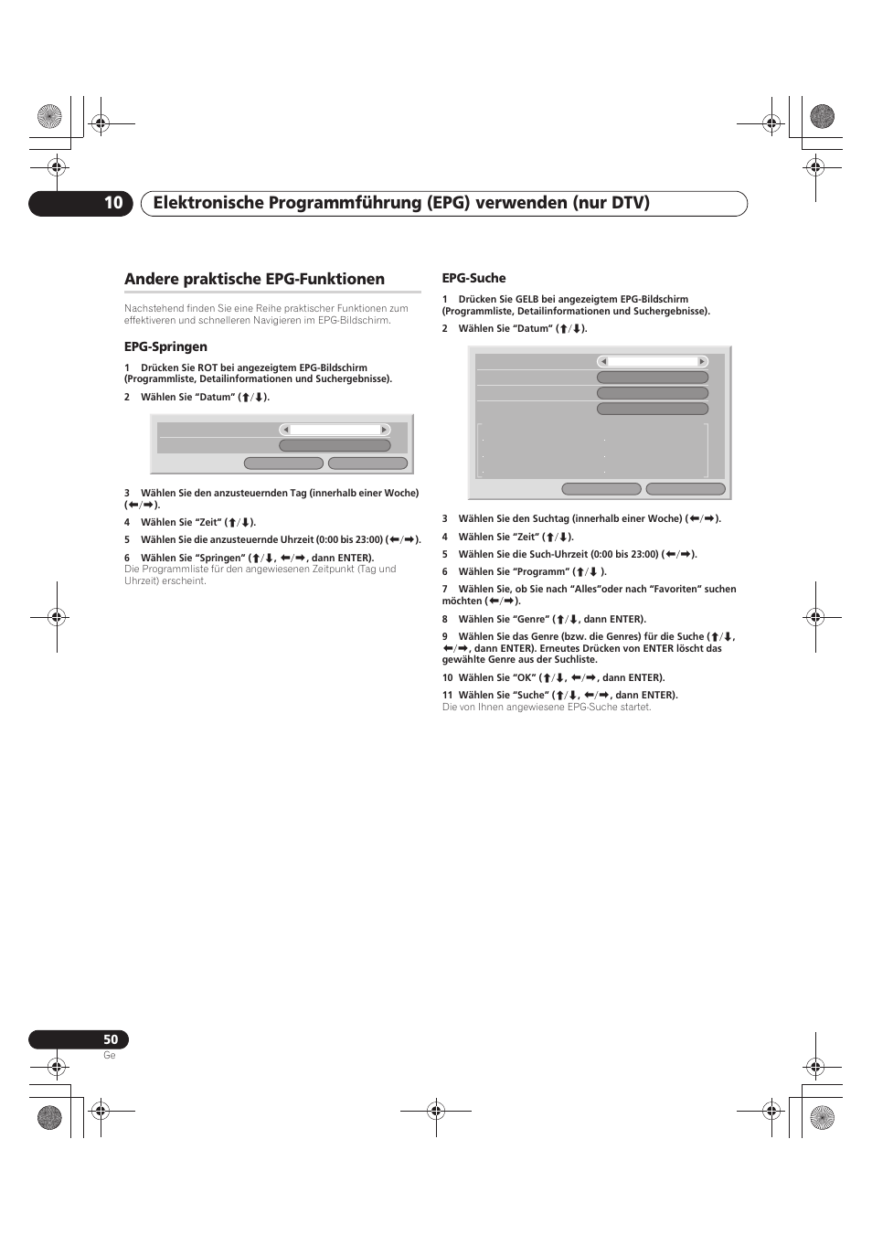 Andere praktische epg-funktionen | Pioneer PDP-LX5090 User Manual | Page 226 / 264