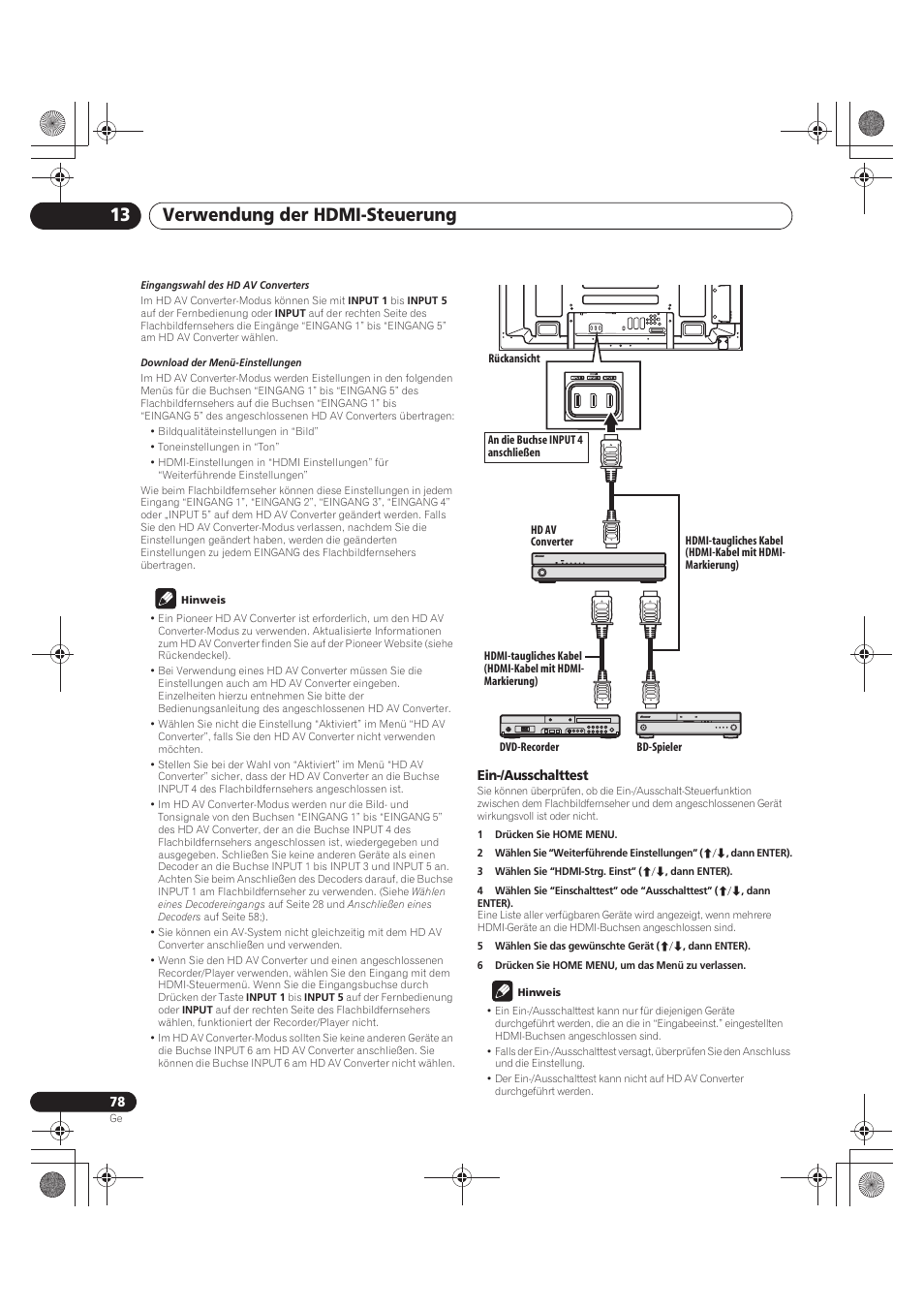 Verwendung der hdmi-steuerung 13 | Pioneer PDP-LX5090 User Manual | Page 254 / 264
