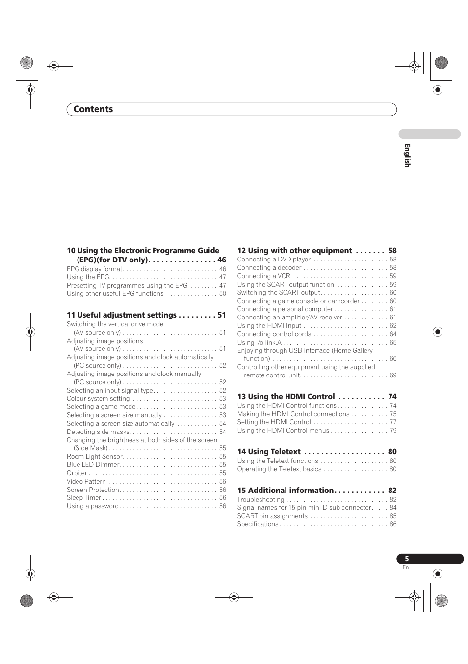Pioneer PDP-LX5090 User Manual | Page 5 / 264
