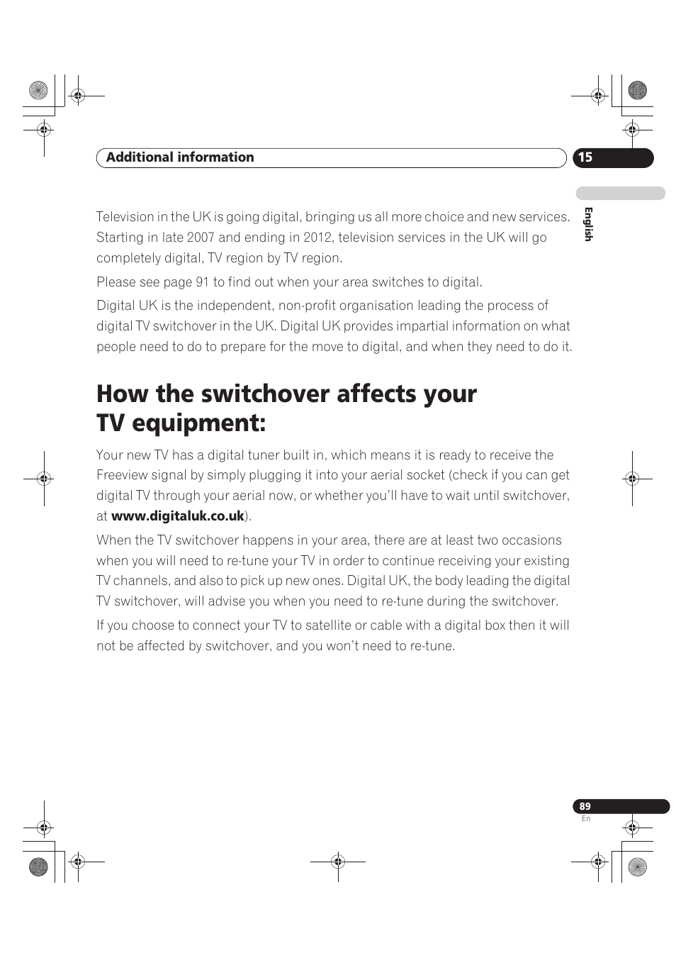 How the switchover affects your tv equipment | Pioneer PDP-LX5090 User Manual | Page 89 / 264