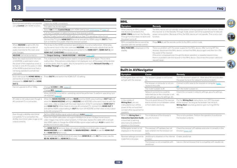 Mhl built-in avnavigator | Pioneer SC-LX58-S User Manual | Page 118 / 140