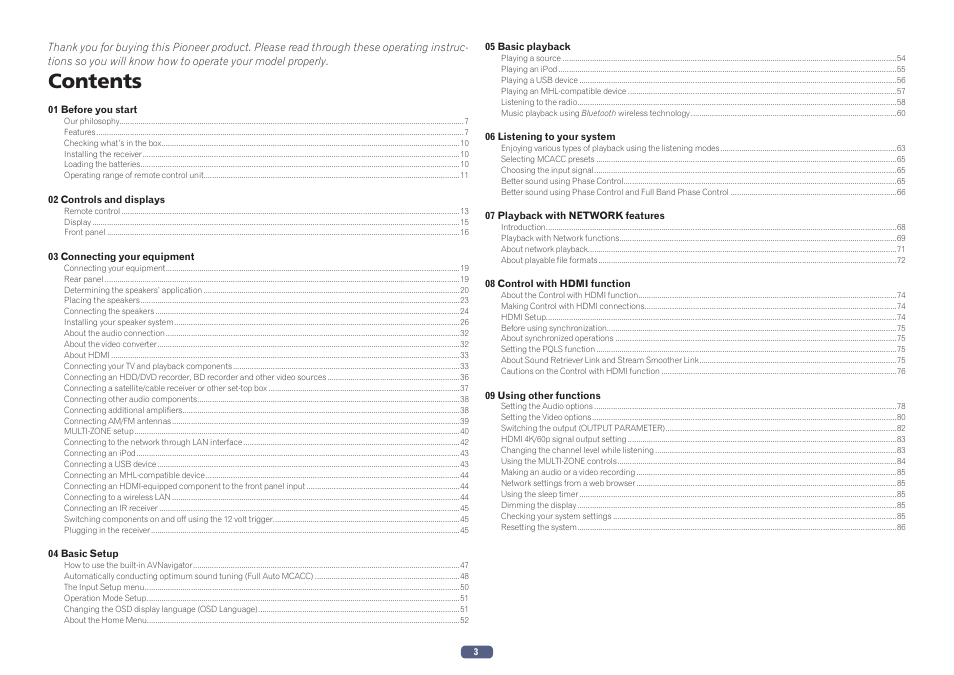 Pioneer SC-LX58-S User Manual | Page 3 / 140