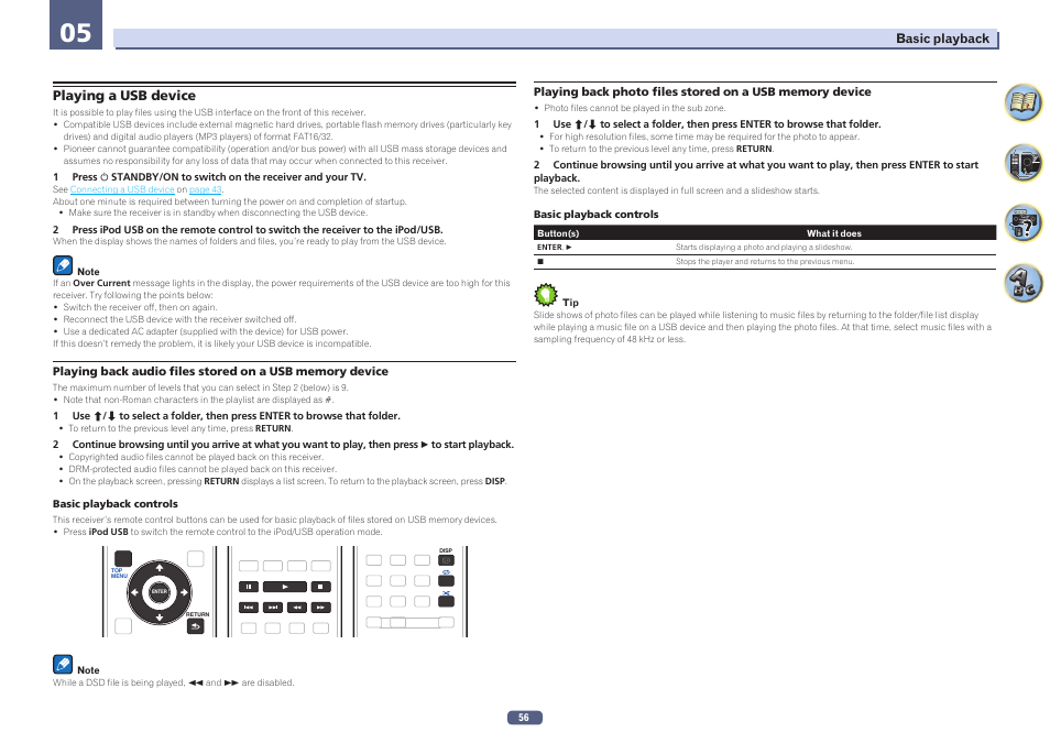 Playing a usb device | Pioneer SC-LX58-S User Manual | Page 56 / 140