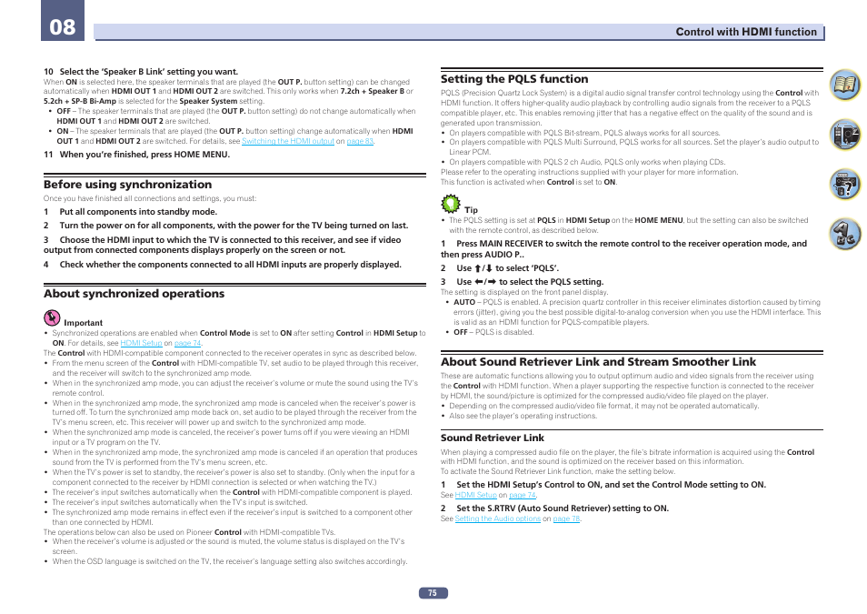 Setting the pqls function | Pioneer SC-LX58-S User Manual | Page 75 / 140