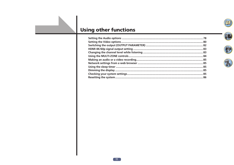 Using other functions | Pioneer SC-LX58-S User Manual | Page 77 / 140