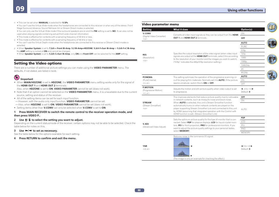 Setting the video options, Link | Pioneer SC-LX58-S User Manual | Page 80 / 140