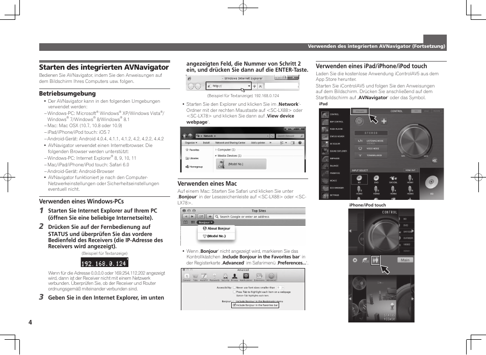 Starten des integrierten avnavigator | Pioneer SC-LX88-K User Manual | Page 24 / 76