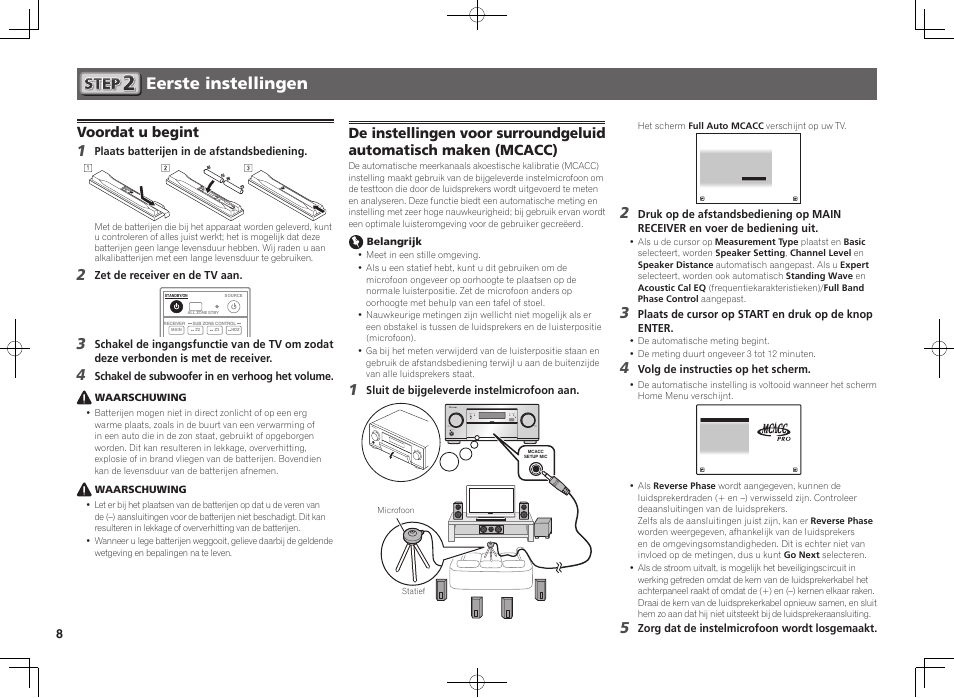 Eerste instellingen, Voordat u begint | Pioneer SC-LX88-K User Manual | Page 48 / 76