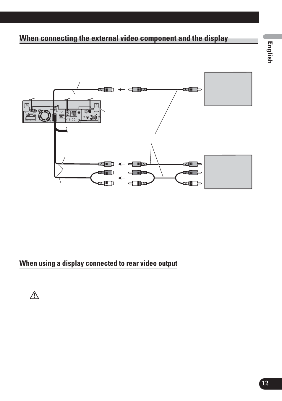 When connecting the external video, Component and the display | Pioneer AVH-P5100DVD User Manual | Page 13 / 98