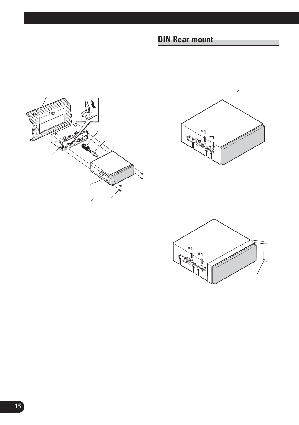 Din rear-mount, Installation | Pioneer AVH-P5100DVD User Manual | Page 16 / 98
