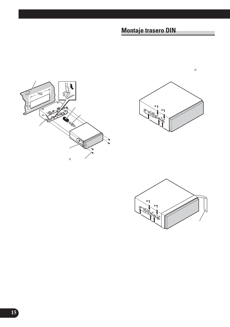 Montaje trasero din, Instalación | Pioneer AVH-P5100DVD User Manual | Page 32 / 98