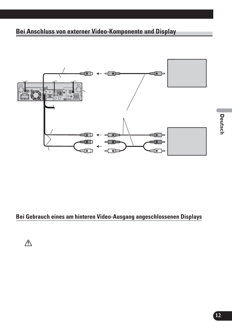 Bei anschluss von externer, Video-komponente und display | Pioneer AVH-P5100DVD User Manual | Page 45 / 98