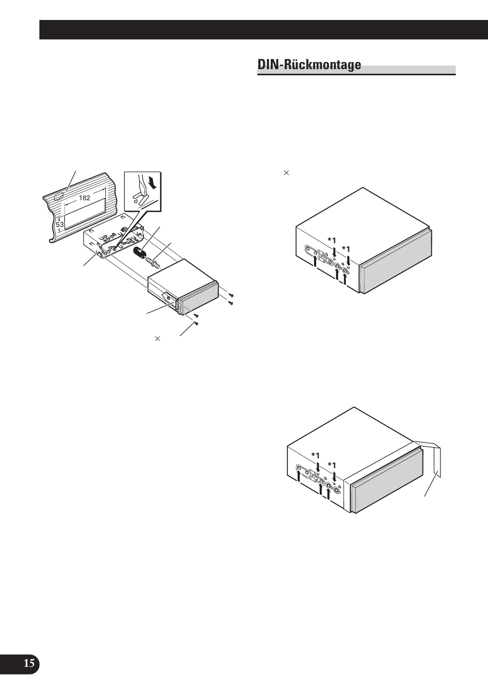 Din-rückmontage, Einbauverfahren | Pioneer AVH-P5100DVD User Manual | Page 48 / 98