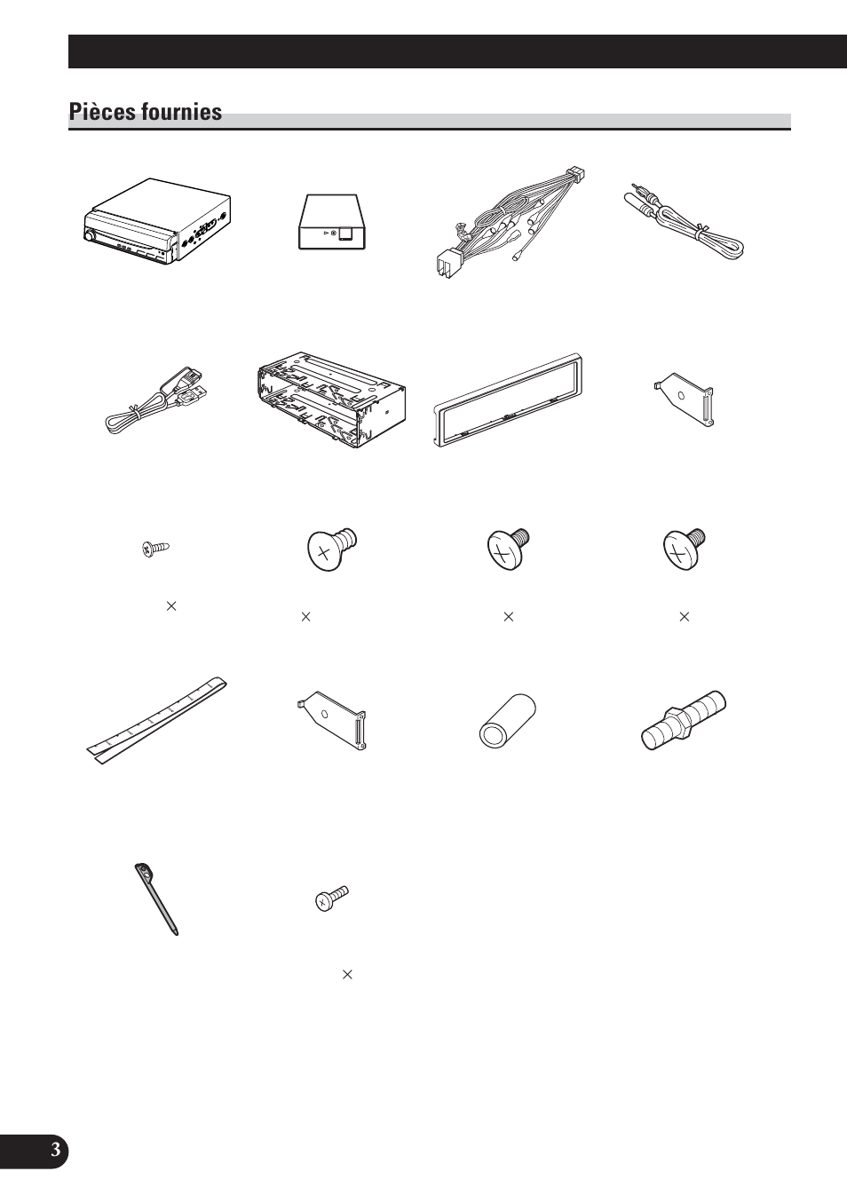 Pièces fournies, Raccordements des appareils | Pioneer AVH-P5100DVD User Manual | Page 52 / 98