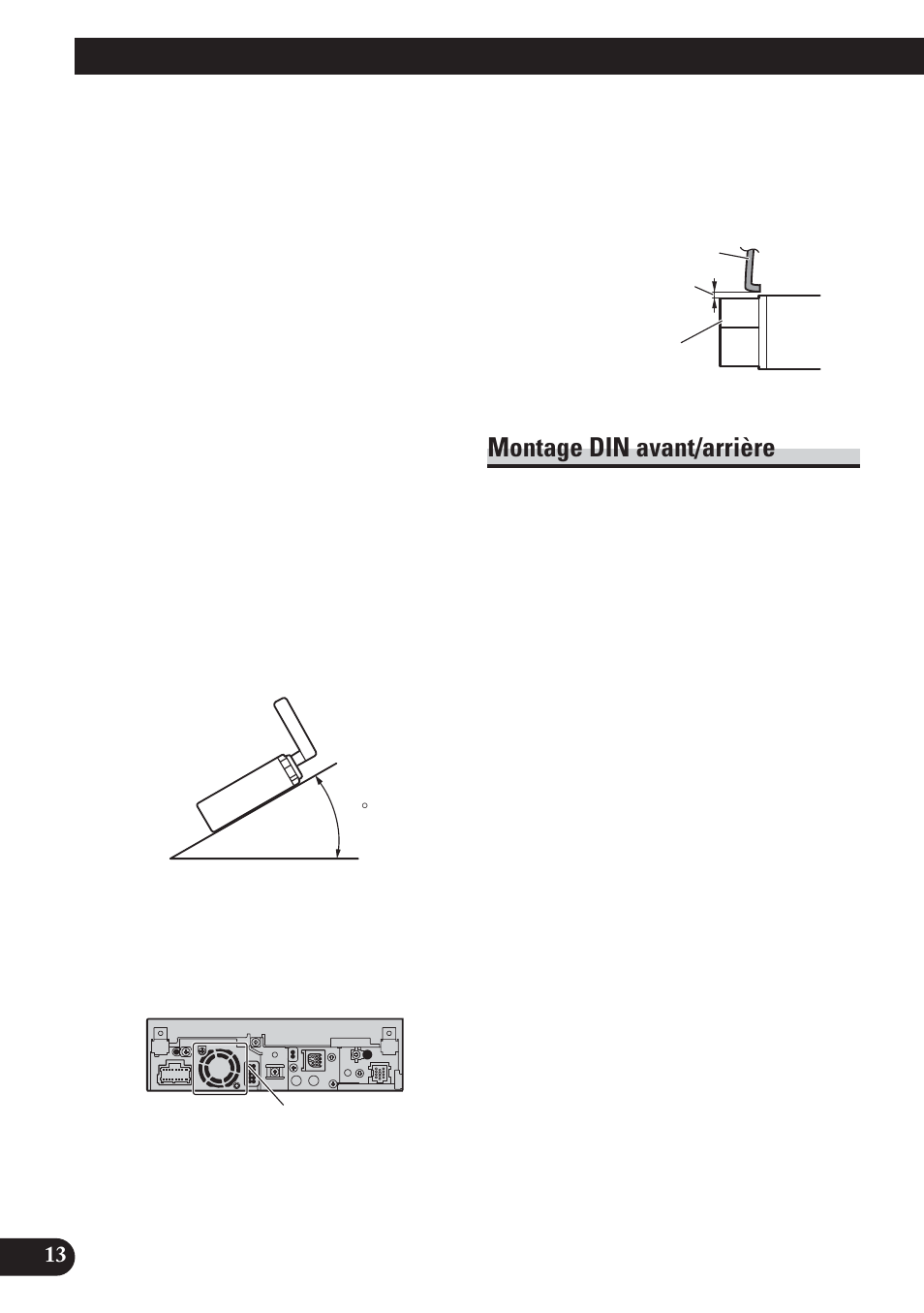 Installation, Montage din avant/arrière | Pioneer AVH-P5100DVD User Manual | Page 62 / 98