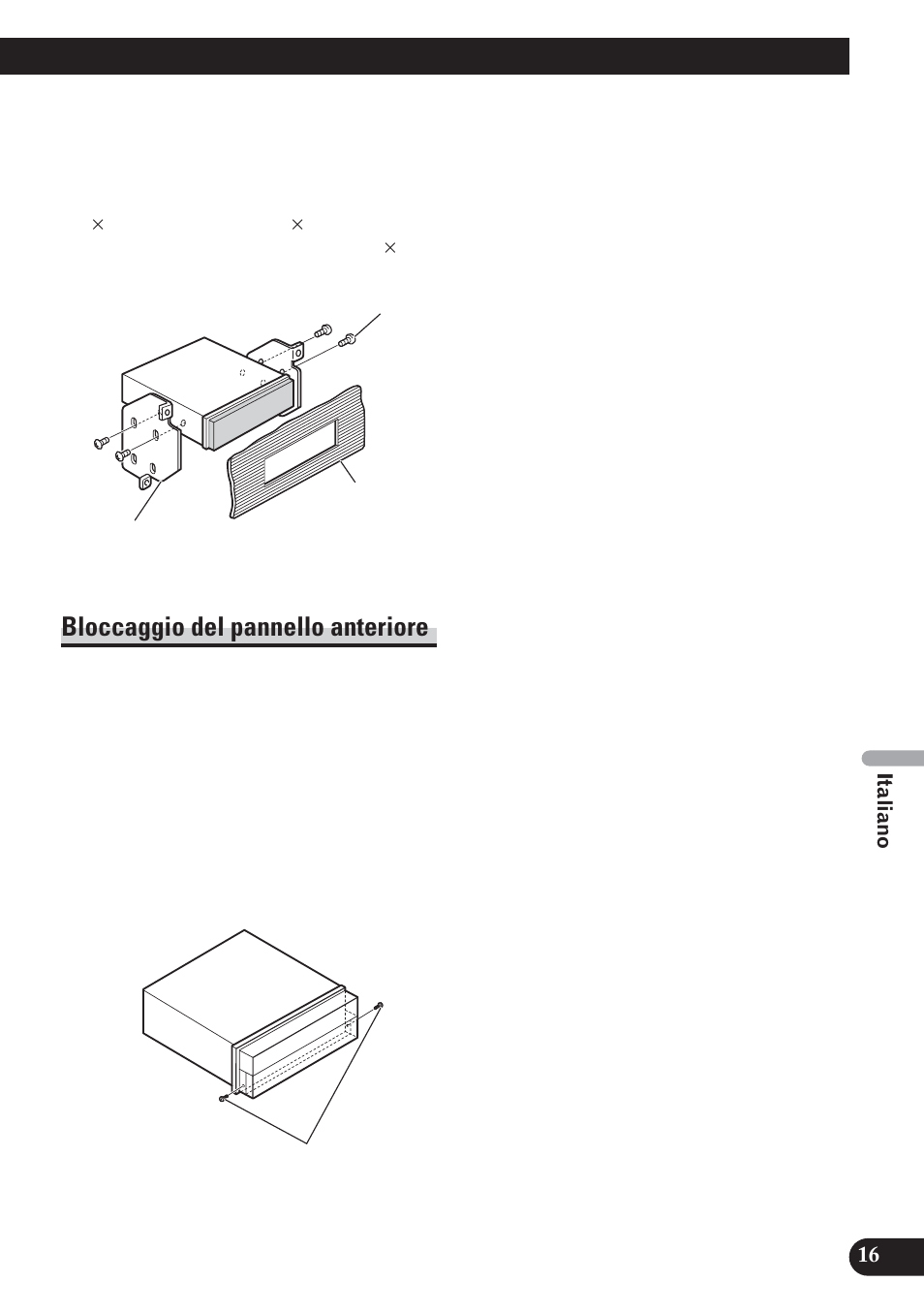 Bloccaggio del pannello anteriore | Pioneer AVH-P5100DVD User Manual | Page 81 / 98
