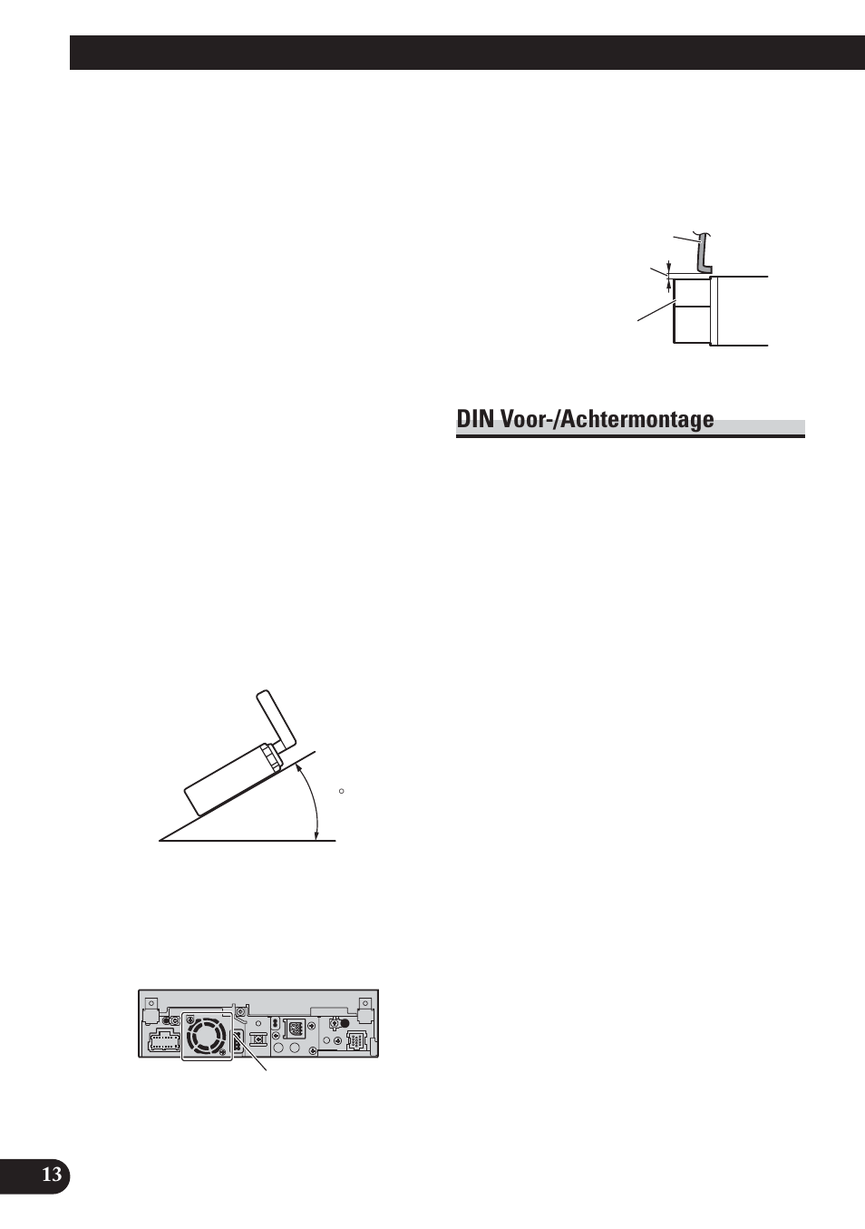 Installeren, Din voor-/achtermontage | Pioneer AVH-P5100DVD User Manual | Page 94 / 98