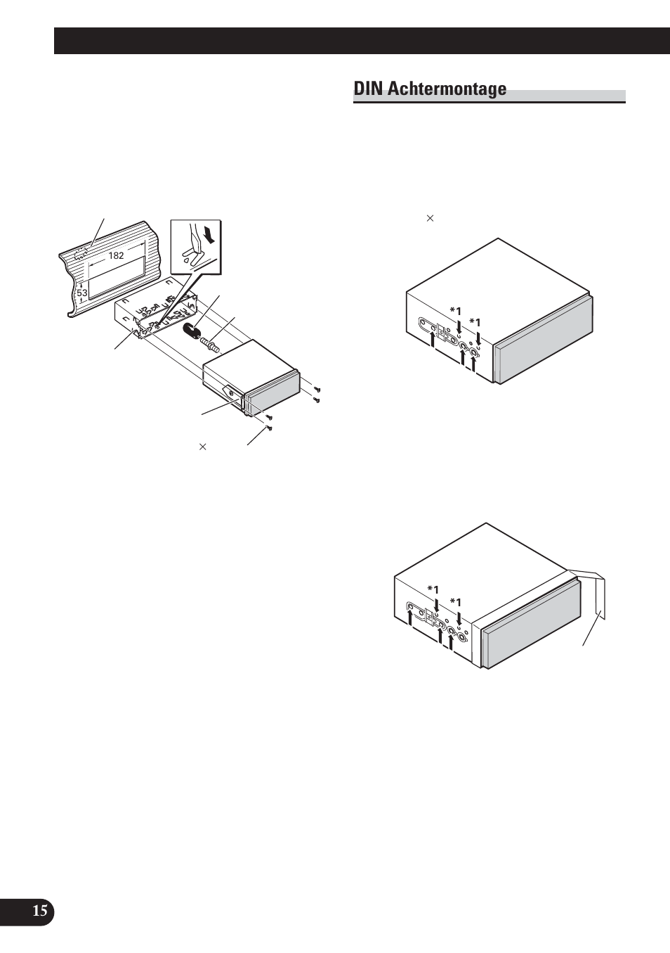 Din achtermontage, Installeren | Pioneer AVH-P5100DVD User Manual | Page 96 / 98