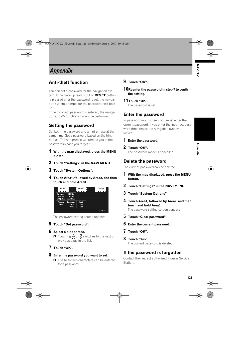 Appendix | Pioneer AVIC-X3 User Manual | Page 123 / 164