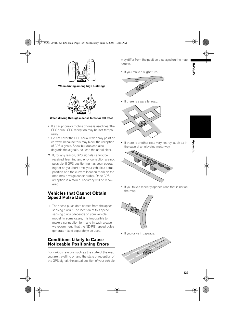 Vehicles that cannot obtain speed pulse data | Pioneer AVIC-X3 User Manual | Page 131 / 164