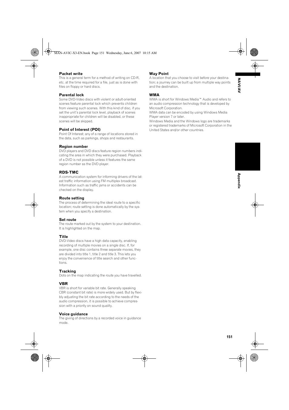 Pioneer AVIC-X3 User Manual | Page 153 / 164