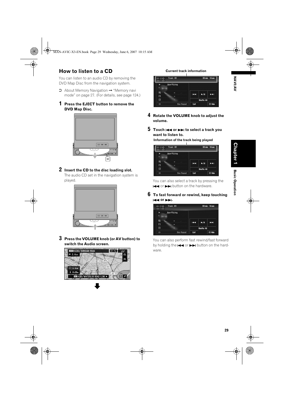 How to listen to a cd | Pioneer AVIC-X3 User Manual | Page 31 / 164