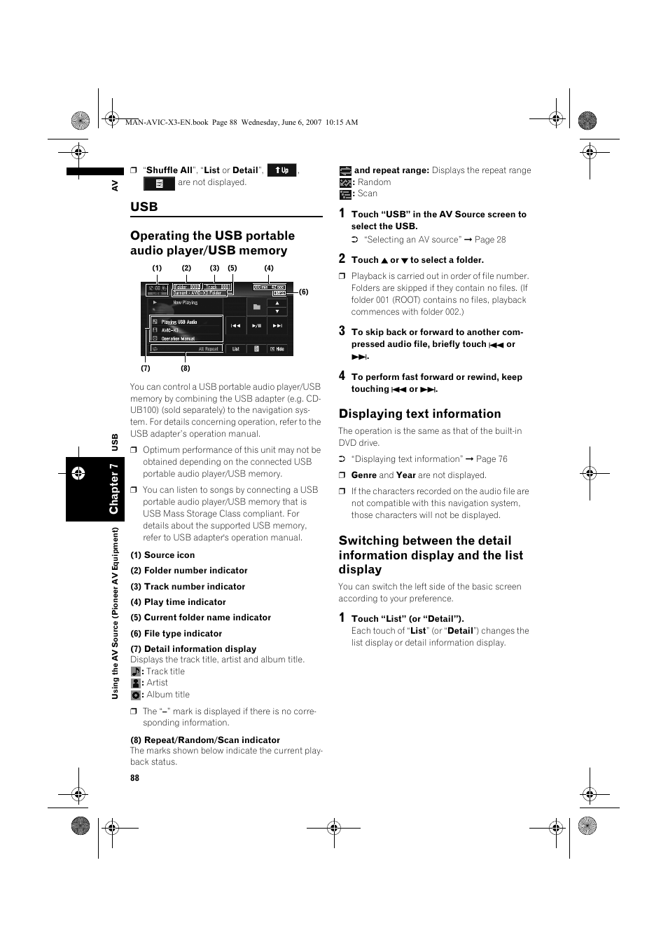 Displaying text information | Pioneer AVIC-X3 User Manual | Page 90 / 164