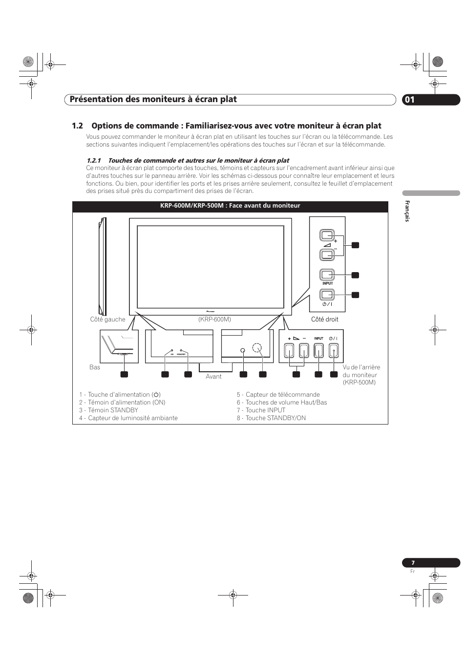 01 présentation des moniteurs à écran plat | Pioneer KRP-500M User Manual | Page 115 / 325